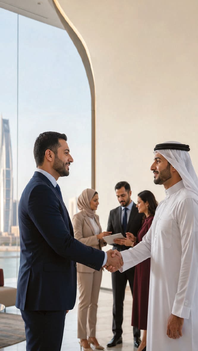 اجتماع شراكة أعمال يطل على المنامة